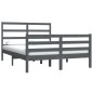 Giroletto Grigio in Legno Massello Pino 135x190 cm 4FT6 Double Giroletto Grigio in Legno Massello Pino 135x190 cm 4FT6 Double