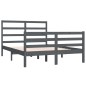 Giroletto Grigio in Legno Massello Pino 135x190 cm 4FT6 Double Giroletto Grigio in Legno Massello Pino 135x190 cm 4FT6 Double