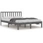 Giroletto Grigio Legno Massello di Pino 135x190 cm 4FT6 Double Giroletto Grigio Legno Massello di Pino 135x190 cm 4FT6 Double