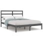 Giroletto Grigio in Legno Massello 135x190 cm 4FT6 Double