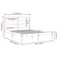 Giroletto Bianco in Legno Massello 150x200 cm 5FT King Size Giroletto Bianco in Legno Massello 150x200 cm 5FT King Size