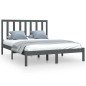 Giroletto Grigio in Legno Massello Pino 135x190 cm 4FT6 Double