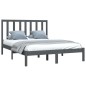 Giroletto Grigio in Legno Massello Pino 135x190 cm 4FT6 Double