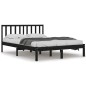 Giroletto Nero Legno Massello di Pino 180x200 cm 6FT Super King Giroletto Nero Legno Massello di Pino 180x200 cm 6FT Super King