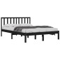 Giroletto Nero Legno Massello di Pino 180x200 cm 6FT Super King Giroletto Nero Legno Massello di Pino 180x200 cm 6FT Super King
