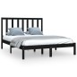 vidaXL Giroletto Nero in Legno Massello di Pino 140x190 cm vidaXL Giroletto Nero in Legno Massello di Pino 140x190 cm