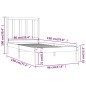 Giroletto Grigio in Legno Massello di Pino 90x190 cm 3FT Single Giroletto Grigio in Legno Massello di Pino 90x190 cm 3FT Single