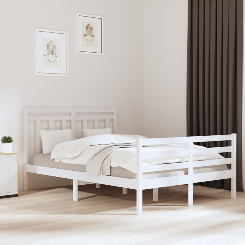 vidaXL Giroletto Bianco in Legno Massello 120x200 cm vidaXL Giroletto Bianco in Legno Massello 120x200 cm