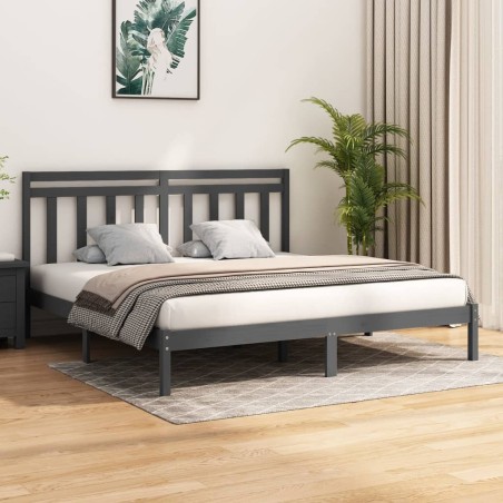 Giroletto Grigio in Legno Massello 180x200 cm 6FT Super King