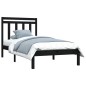 Giroletto Nero in Legno Massello 90x190 cm 3FT Single Giroletto Nero in Legno Massello 90x190 cm 3FT Single