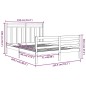 Giroletto Grigio in Legno Massello 150x200 cm 5FT King Size Giroletto Grigio in Legno Massello 150x200 cm 5FT King Size