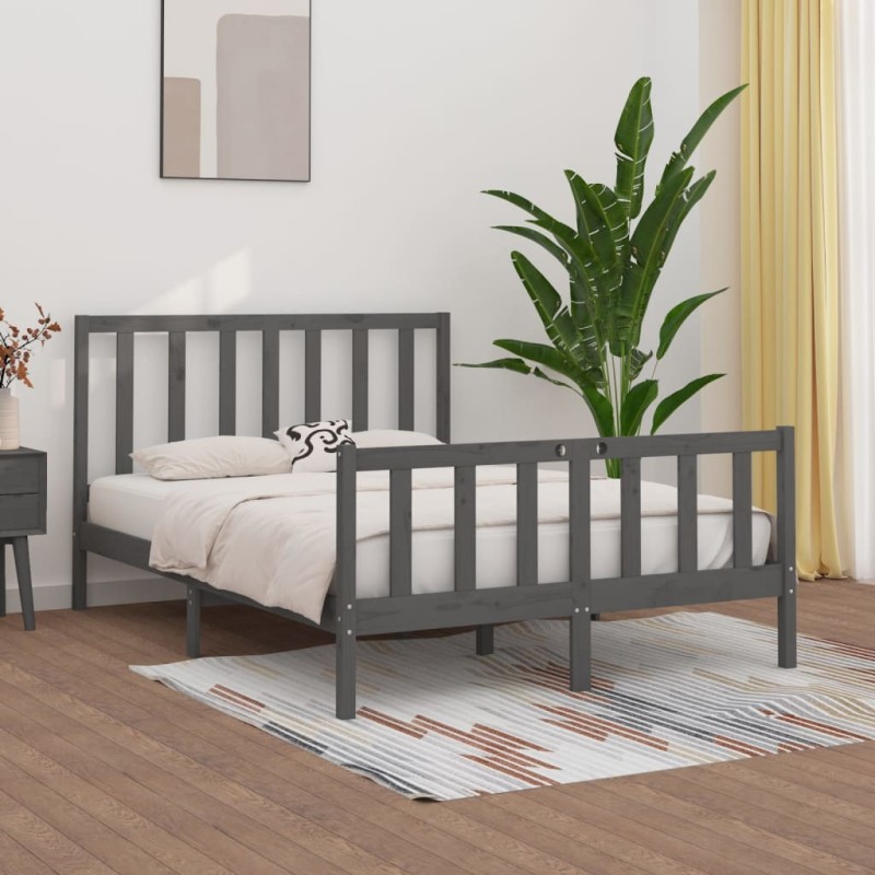 Giroletto Grigio in Legno Massello 120x190 cm 4FT Small Double