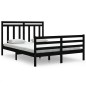 Giroletto Nero in Legno Massello 150x200 cm 5FT King Size
