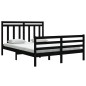 Giroletto Nero in Legno Massello 150x200 cm 5FT King Size