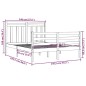 vidaXL Giroletto Bianco in Legno Massello 140x190 cm