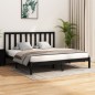 Giroletto Nero Legno Massello di Pino 180x200 cm 6FT Super King Giroletto Nero Legno Massello di Pino 180x200 cm 6FT Super King