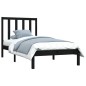 Giroletto Nero Legno Massello Pino 75x190 cm 2FT6 Small Single Giroletto Nero Legno Massello Pino 75x190 cm 2FT6 Small Single