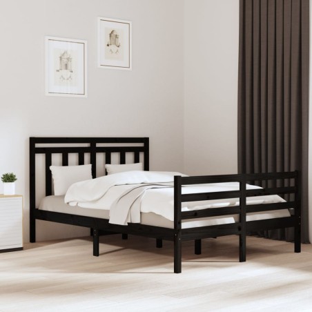 Giroletto Nero in Legno Massello 140x190 cm