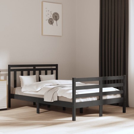 Giroletto Grigio in Legno Massello 135x190 cm 4FT6 Double