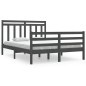 Giroletto Grigio in Legno Massello 135x190 cm 4FT6 Double Giroletto Grigio in Legno Massello 135x190 cm 4FT6 Double