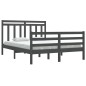 Giroletto Grigio in Legno Massello 135x190 cm 4FT6 Double Giroletto Grigio in Legno Massello 135x190 cm 4FT6 Double