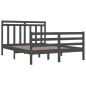 Giroletto Grigio in Legno Massello 135x190 cm 4FT6 Double Giroletto Grigio in Legno Massello 135x190 cm 4FT6 Double