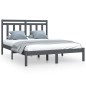 Giroletto Grigio in Legno Massello 120x190 cm 4FT Small Double Giroletto Grigio in Legno Massello 120x190 cm 4FT Small Double