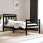 Giroletto Nero in Legno Massello 75x190 cm 2FT6 Small Single