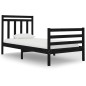 Giroletto Nero in Legno Massello 75x190 cm 2FT6 Small Single