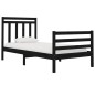 Giroletto Nero in Legno Massello 75x190 cm 2FT6 Small Single