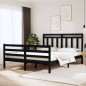 Giroletto Nero in Legno Massello 120x190 cm 4FT Small Double Giroletto Nero in Legno Massello 120x190 cm 4FT Small Double