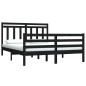 Giroletto Nero in Legno Massello 120x190 cm 4FT Small Double Giroletto Nero in Legno Massello 120x190 cm 4FT Small Double