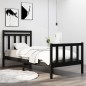 Giroletto Nero in Legno Massello 75x190 cm 2FT6 Small Single Giroletto Nero in Legno Massello 75x190 cm 2FT6 Small Single