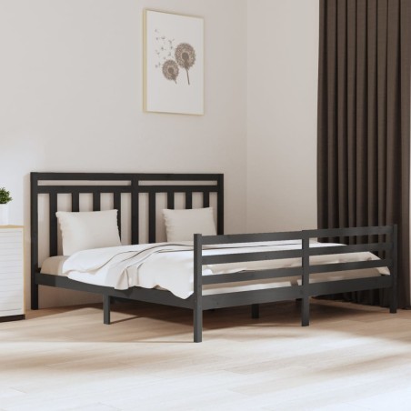 Giroletto Grigio in Legno Massello 180x200 cm 6FT Super King