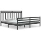 Giroletto Grigio in Legno Massello 180x200 cm 6FT Super King