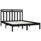 Giroletto Nero in Legno Massello 150x200 cm 5FT King Size Giroletto Nero in Legno Massello 150x200 cm 5FT King Size