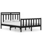 Giroletto Nero in Legno Massello 135x190 cm 4FT6 Double Giroletto Nero in Legno Massello 135x190 cm 4FT6 Double
