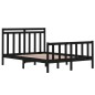 Giroletto Nero in Legno Massello 135x190 cm 4FT6 Double Giroletto Nero in Legno Massello 135x190 cm 4FT6 Double