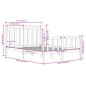 Giroletto Nero in Legno Massello 135x190 cm 4FT6 Double Giroletto Nero in Legno Massello 135x190 cm 4FT6 Double