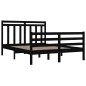 Giroletto Nero in Legno Massello 135x190 cm 4FT6 Double