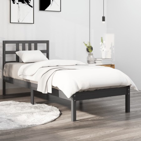 Giroletto Grigio in Legno Massello 90x190 cm 3FT Single