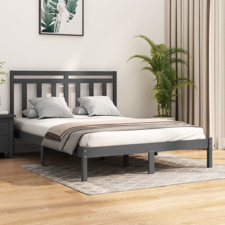 Giroletto Grigio in Legno Massello 135x190 cm 4FT6 Double