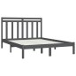Giroletto Grigio in Legno Massello 135x190 cm 4FT6 Double Giroletto Grigio in Legno Massello 135x190 cm 4FT6 Double