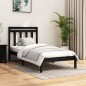 Giroletto Nero in Legno Massello 75x190 cm 2FT6 Small Single Giroletto Nero in Legno Massello 75x190 cm 2FT6 Small Single