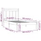 Giroletto Nero in Legno Massello 75x190 cm 2FT6 Small Single Giroletto Nero in Legno Massello 75x190 cm 2FT6 Small Single