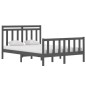 Giroletto Grigio in Legno Massello 135x190 cm 4FT6 Double Giroletto Grigio in Legno Massello 135x190 cm 4FT6 Double