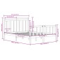 Giroletto Grigio in Legno Massello 135x190 cm 4FT6 Double Giroletto Grigio in Legno Massello 135x190 cm 4FT6 Double