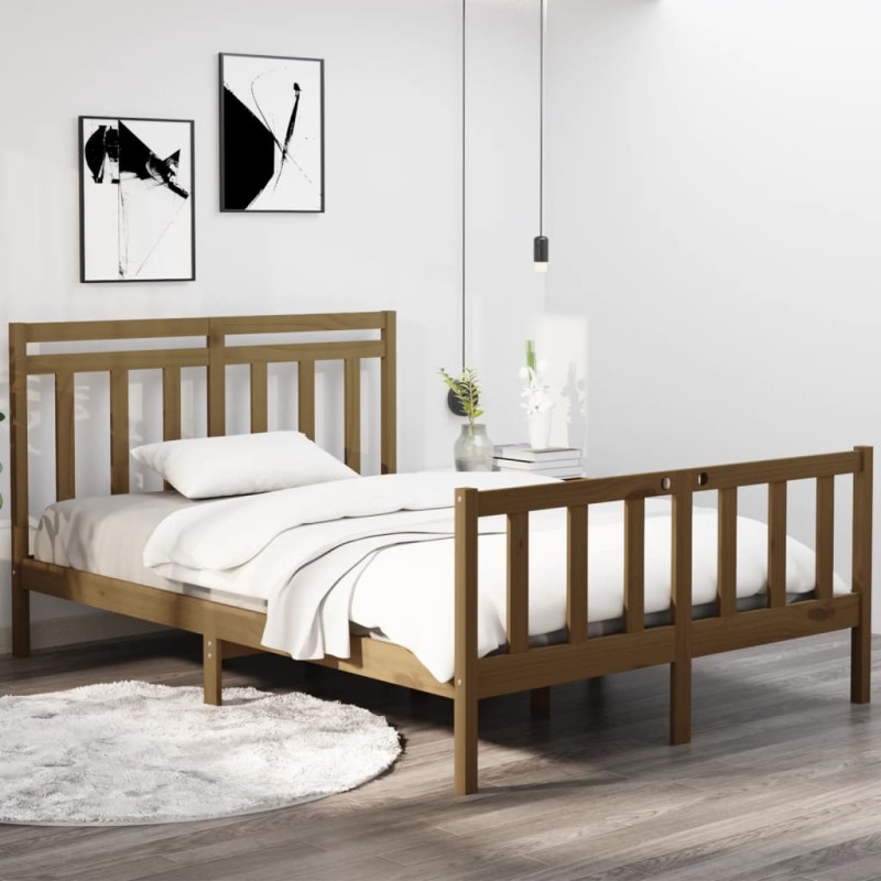 Giroletto Miele in Legno Massello 120x190 cm 4FT Small Double Giroletto Miele in Legno Massello 120x190 cm 4FT Small Double