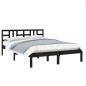 Giroletto Nero in Legno Massello 120x190 cm 4FT Small Double Giroletto Nero in Legno Massello 120x190 cm 4FT Small Double