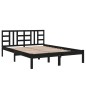 Giroletto Nero in Legno Massello 120x190 cm 4FT Small Double Giroletto Nero in Legno Massello 120x190 cm 4FT Small Double